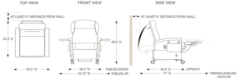 Champion Chair  54 Series Space Requirements