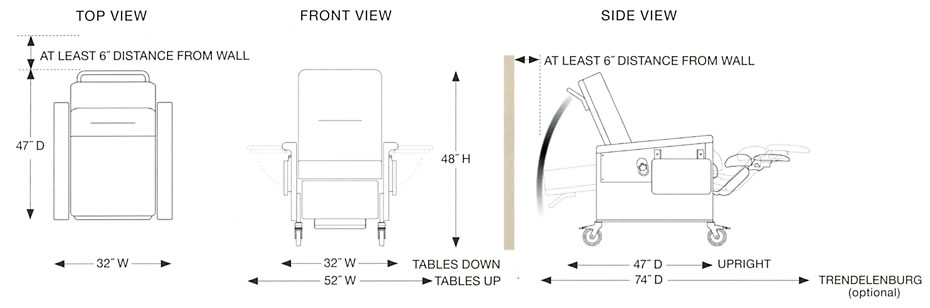 Champion Chair  54 Series Space Requirements