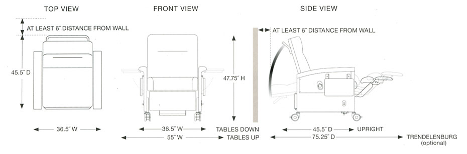 Champion Chair  54 Series Space Requirements