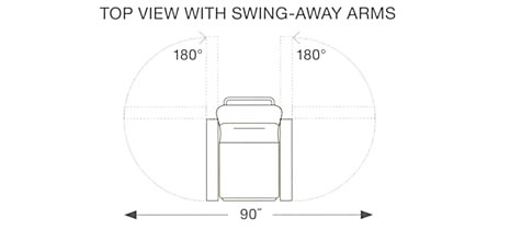 Champion Chair Top View With Swing-Away Arms