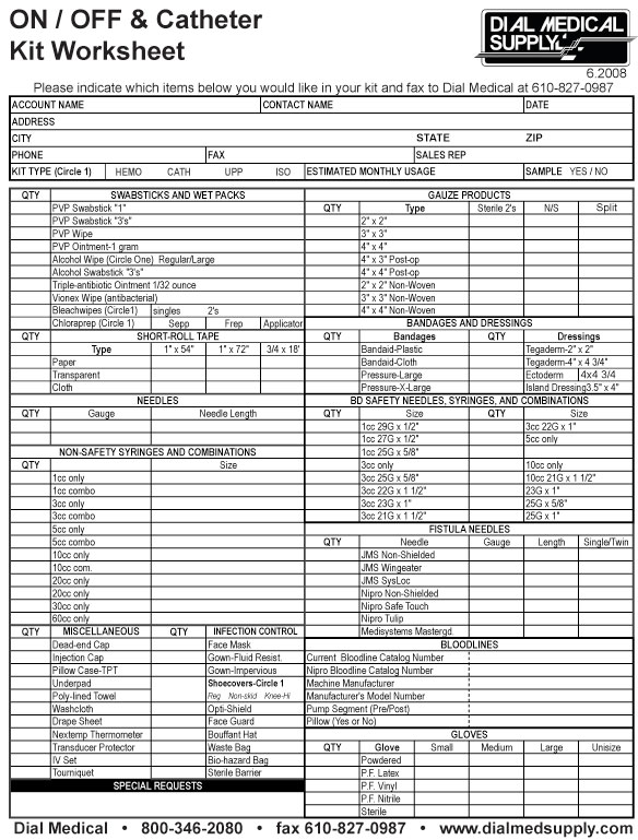 Kit Worksheet